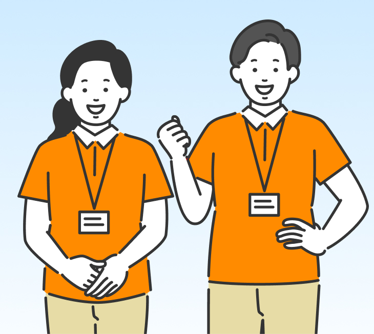 ”男女の職員のイラスト
