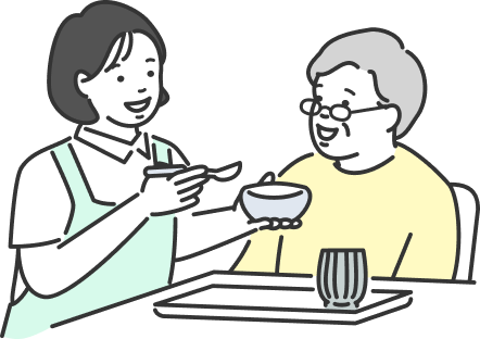 食事のお手伝いの女性