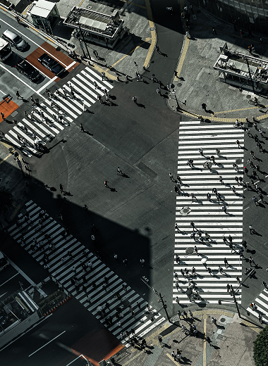 ”渋谷駅前の航空写真